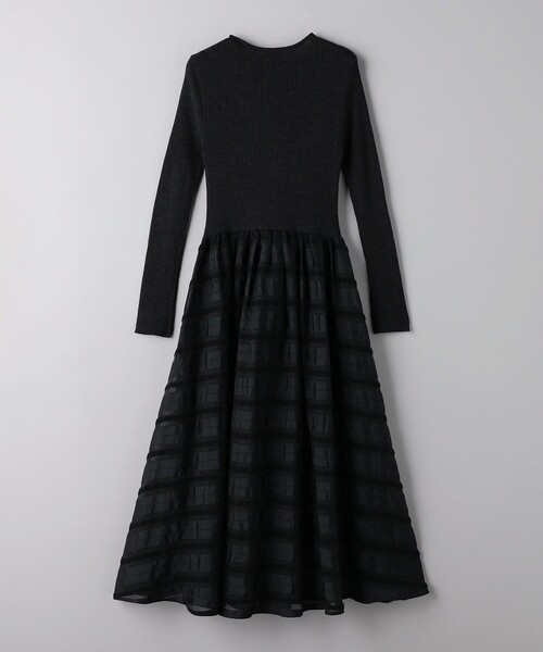 UNITED ARROWS（ユナイテッドアローズ）の「フィット＆フレア シアーボーダー コンビワンピース（ワンピース・レディース・ブラック/ダークグレー・FREE）」の12枚目の写真