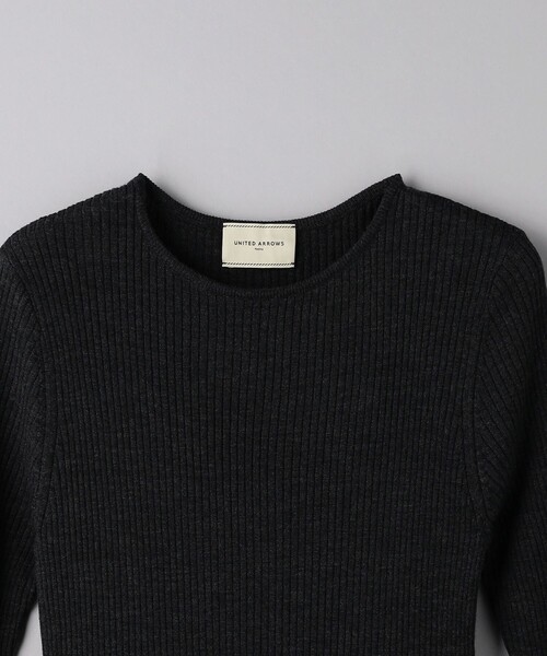 UNITED ARROWS（ユナイテッドアローズ）の「フィット＆フレア シアーボーダー コンビワンピース（ワンピース・レディース・ブラック/ダークグレー・FREE）」の13枚目の写真