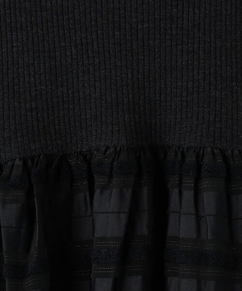 UNITED ARROWS（ユナイテッドアローズ）の「フィット＆フレア シアーボーダー コンビワンピース（ワンピース・レディース・ブラック/ダークグレー・FREE）」の16枚目の写真