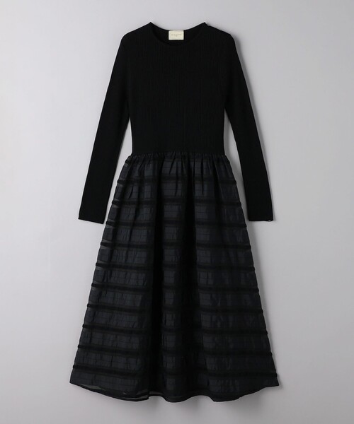 UNITED ARROWS（ユナイテッドアローズ）の「フィット＆フレア シアーボーダー コンビワンピース（ワンピース・レディース・ブラック/ダークグレー・FREE）」の17枚目の写真