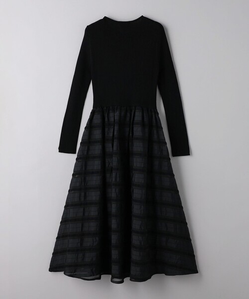 UNITED ARROWS（ユナイテッドアローズ）の「フィット＆フレア シアーボーダー コンビワンピース（ワンピース・レディース・ブラック/ダークグレー・FREE）」の18枚目の写真