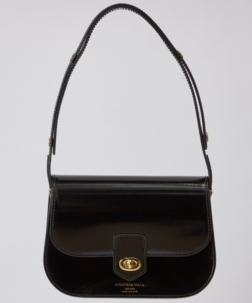 CHRISTIAN VILLA（クリスチャンヴィラ）の「フラップレザーショルダーバッグ《CHRISTIAN VILLA》（ハンドバッグ・レディース・ベージュ/ブラック・フリー）」の3枚目の写真
