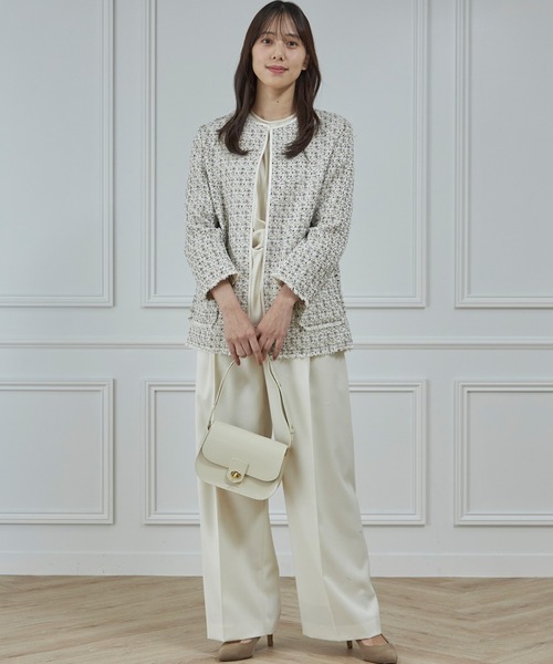 CHRISTIAN VILLA（クリスチャンヴィラ）の「フラップレザーショルダーバッグ《CHRISTIAN VILLA》（ハンドバッグ・レディース・ベージュ/ブラック・フリー）」の11枚目の写真