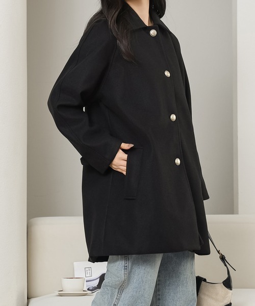 セール】シングル ブレスト ステンカラー ミドル コート（ステンカラー