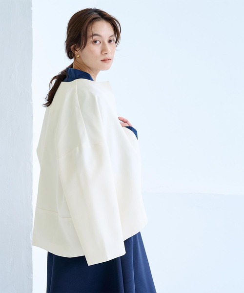 セール】ノーカラーオーバーサイズジャケット（ノーカラージャケット
