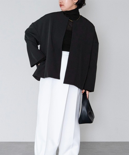 セール】ノーカラーオーバーサイズジャケット（ノーカラージャケット