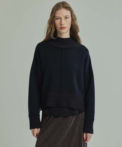 PUBLIC TOKYO（パブリックトウキョウ）の「エアウールショートニット（ニット/セーター・レディース・ホワイト/グレー/サックスブルー/ベージュ/ネイビー/モカ・FREE）」の5枚目の写真