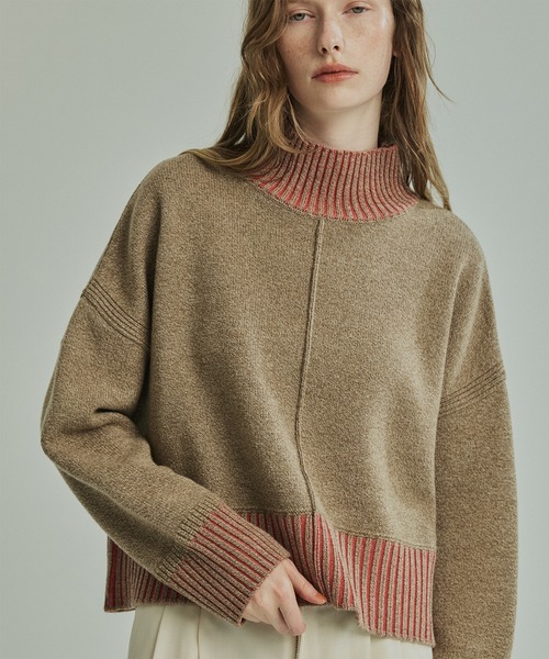 PUBLIC TOKYO（パブリックトウキョウ）の「エアウールショートニット（ニット/セーター・レディース・ホワイト/グレー/サックスブルー/ベージュ/ネイビー/モカ・FREE）」の3枚目の写真