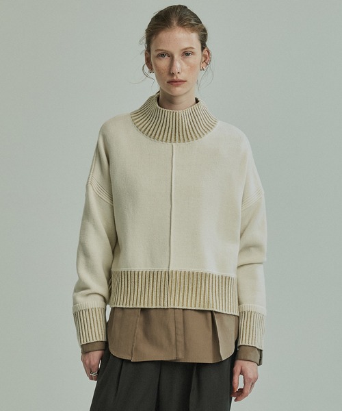 PUBLIC TOKYO（パブリックトウキョウ）の「エアウールショートニット（ニット/セーター・レディース・ホワイト/グレー/サックスブルー/ベージュ/ネイビー/モカ・FREE）」の10枚目の写真