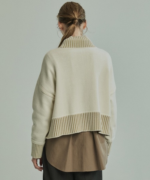 PUBLIC TOKYO（パブリックトウキョウ）の「エアウールショートニット（ニット/セーター・レディース・ホワイト/グレー/サックスブルー/ベージュ/ネイビー/モカ・FREE）」の12枚目の写真