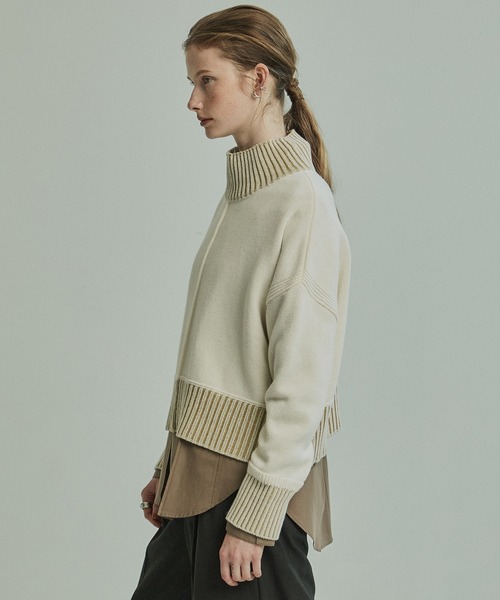 PUBLIC TOKYO（パブリックトウキョウ）の「エアウールショートニット（ニット/セーター・レディース・ホワイト/グレー/サックスブルー/ベージュ/ネイビー/モカ・FREE）」の11枚目の写真