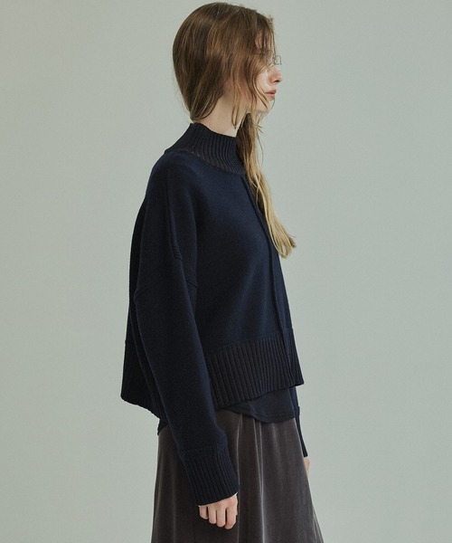 PUBLIC TOKYO（パブリックトウキョウ）の「エアウールショートニット（ニット/セーター・レディース・ホワイト/グレー/サックスブルー/ベージュ/ネイビー/モカ・FREE）」の16枚目の写真