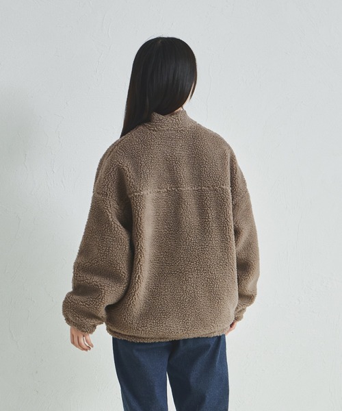 pairmanon（ペアマノン）の「【リンクコーデ】【ママサイズ】ボアジップブルゾン（ブルゾン・レディース・ピンク/モカ/ブラック/ベージュ・FREE）」の12枚目の写真