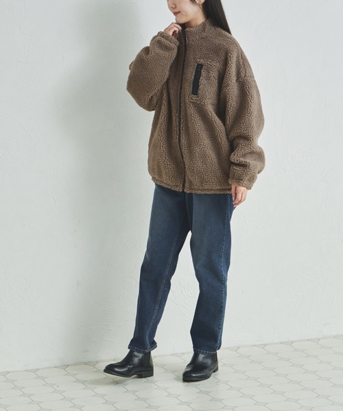 pairmanon（ペアマノン）の「【リンクコーデ】【ママサイズ】ボアジップブルゾン（ブルゾン・レディース・ピンク/モカ/ブラック/ベージュ・FREE）」の13枚目の写真