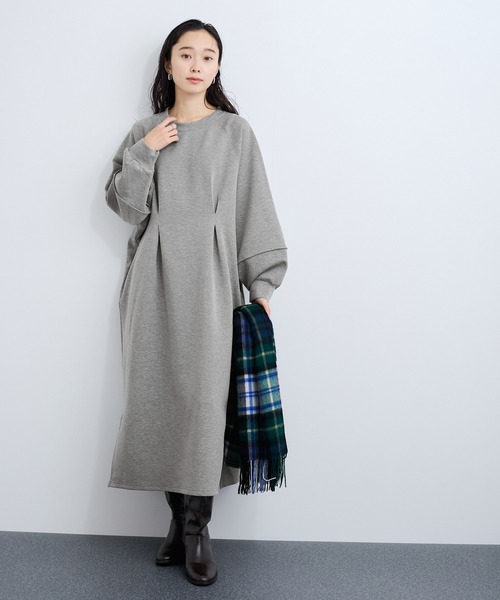 le cercle ADAM ET ROPE'（ルセルクルアダムエロペ）の「フォルムワンピース（ワンピース・レディース・カーキ/ブラック/ライトグレー・FREE）」の10枚目の写真