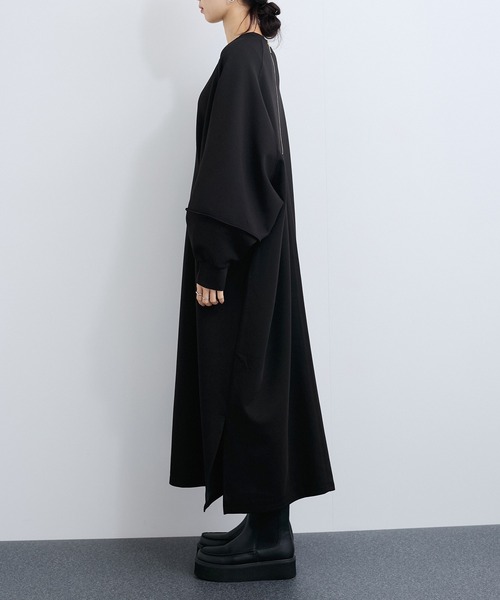 le cercle ADAM ET ROPE'（ルセルクルアダムエロペ）の「フォルムワンピース（ワンピース・レディース・カーキ/ブラック/ライトグレー・FREE）」の13枚目の写真