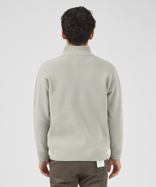 ABAHOUSE GRAY(アバハウスグレイ)の「【定番人気】12ゲージ 畦編み ドライバーズニット / ジップアップニット(カーディガン/ボレロ・メンズ・ブラック/グレー/ホワイト/ネイビー・46/48)」の10枚目の写真