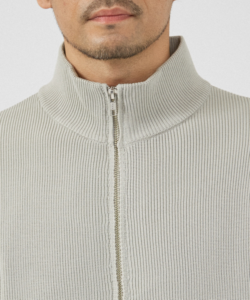 ABAHOUSE GRAY(アバハウスグレイ)の「【定番人気】12ゲージ 畦編み ドライバーズニット / ジップアップニット(カーディガン/ボレロ・メンズ・ブラック/グレー/ホワイト/ネイビー・46/48)」の11枚目の写真