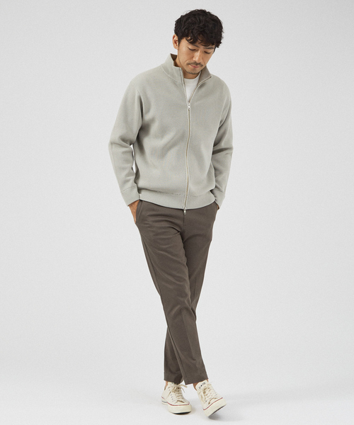 ABAHOUSE GRAY(アバハウスグレイ)の「【定番人気】12ゲージ 畦編み ドライバーズニット / ジップアップニット(カーディガン/ボレロ・メンズ・ブラック/グレー/ホワイト/ネイビー・46/48)」の15枚目の写真
