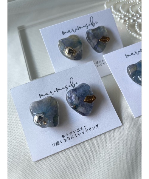 tone（トーン）の「【marumusubi】antique Heart ピアス(MA)（ピアス（両耳用）・レディース・クリア/シルバー/ゴールド・FREE）」の2枚目の写真