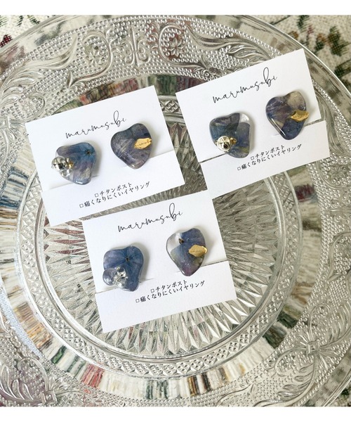 tone（トーン）の「【marumusubi】antique Heart ピアス(MA)（ピアス（両耳用）・レディース・クリア/シルバー/ゴールド・FREE）」の4枚目の写真