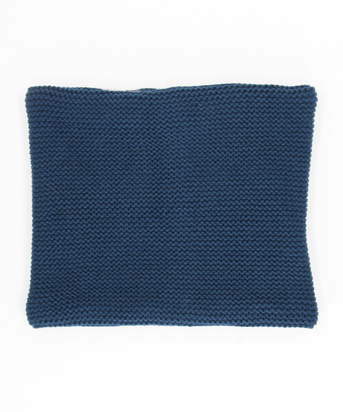 COMME CA COMMUNE(コムサコミューン)の「畦編みニット&フェイクファー リバーシブル スヌード(ストール/ショール・メンズ・ブラック/ブルー/ライトグレー・FREE)」の1枚目の写真