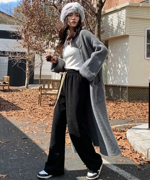 OSYAREVO(オシャレボ)の「コーデュロイ パンツ(スウェットパンツ・レディース・カーキ/クリーム/グレー/ブラック・LARGE/X-LARGE/MEDIUM)」の9枚目の写真