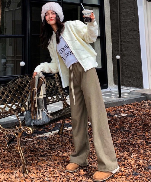 OSYAREVO(オシャレボ)の「コーデュロイ パンツ(スウェットパンツ・レディース・カーキ/クリーム/グレー/ブラック・LARGE/X-LARGE/MEDIUM)」の16枚目の写真