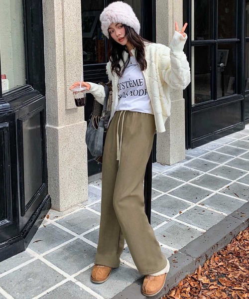 OSYAREVO(オシャレボ)の「コーデュロイ パンツ(スウェットパンツ・レディース・カーキ/クリーム/グレー/ブラック・LARGE/X-LARGE/MEDIUM)」の18枚目の写真