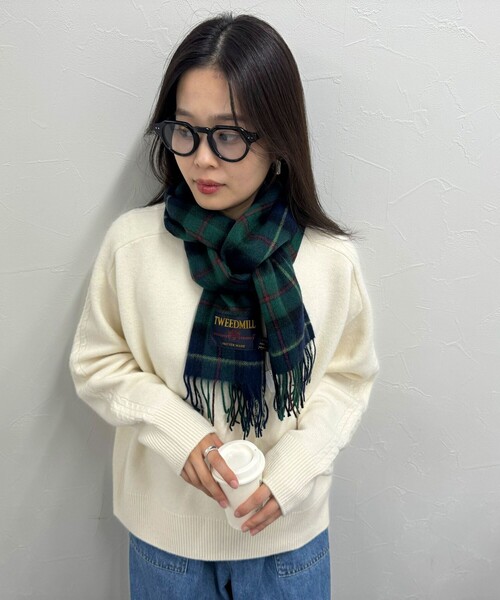 fredy emue（フレディエミュ）の「【TWEED MILL/ツイードミル】ウールチェックマフラー30（マフラー・レディース・レッド系その他/ホワイト系その他2/グリーン系その他・FREE）」の7枚目の写真