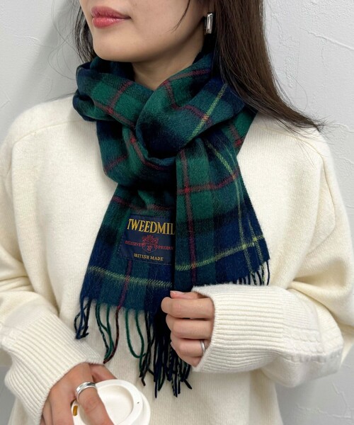 fredy emue（フレディエミュ）の「【TWEED MILL/ツイードミル】ウールチェックマフラー30（マフラー・レディース・レッド系その他/ホワイト系その他2/グリーン系その他・FREE）」の8枚目の写真