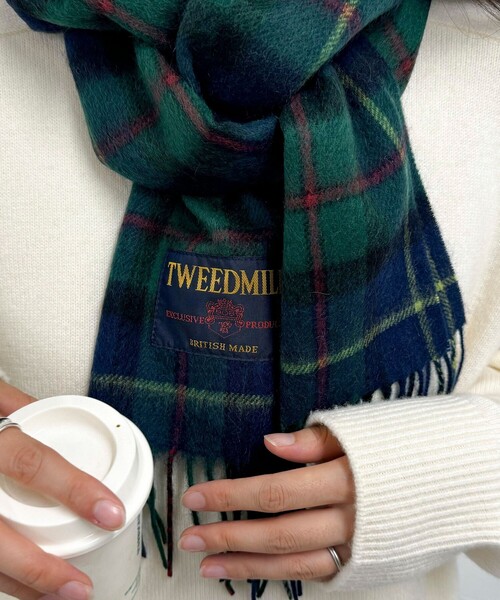 fredy emue（フレディエミュ）の「【TWEED MILL/ツイードミル】ウールチェックマフラー30（マフラー・レディース・レッド系その他/ホワイト系その他2/グリーン系その他・FREE）」の9枚目の写真