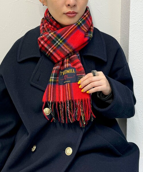fredy emue（フレディエミュ）の「【TWEED MILL/ツイードミル】ウールチェックマフラー30（マフラー・レディース・レッド系その他/ホワイト系その他2/グリーン系その他・FREE）」の10枚目の写真