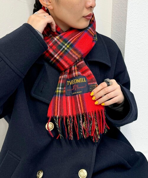 fredy emue（フレディエミュ）の「【TWEED MILL/ツイードミル】ウールチェックマフラー30（マフラー・レディース・レッド系その他/ホワイト系その他2/グリーン系その他・FREE）」の11枚目の写真