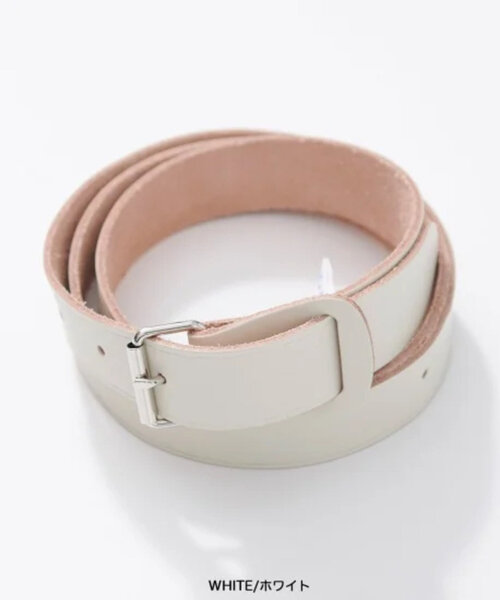 NECESSARY or UNNECESSARY（ネセサリーオアアンネセサリー）の「【necessary or unnecessary】NOUN LEATHER BELT 'NORMAL'（ベルト・メンズ・ブラック/ホワイト/キャメル・FREE）」の2枚目の写真