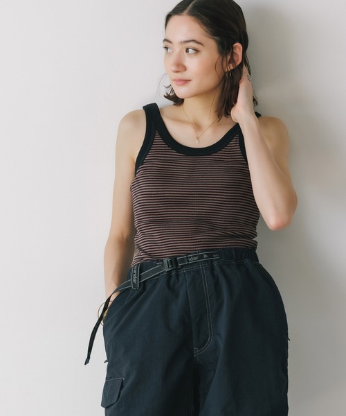 MILLER（ミラー）の「R.P.miller/ミラー PANELRIB Cup US Tank タンクトップ（タンクトップ・レディース・レッド系その他/ブラウン/ホワイト系その他/グレー/ブラウン系その他/ブラック/アイボリー/レッド系/レッド系1/ネイビー/グリーン/ダークブルー・FREE）」の7枚目の写真