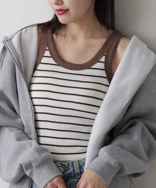 MILLER（ミラー）の「R.P.miller/ミラー PANELRIB Cup US Tank タンクトップ（タンクトップ・レディース・レッド系その他/ブラウン/ホワイト系その他/グレー/ブラウン系その他/ブラック/アイボリー/レッド系/レッド系1/ネイビー/グリーン/ダークブルー・FREE）」の18枚目の写真