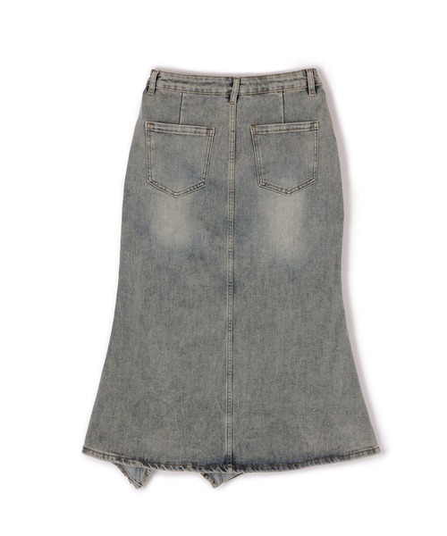 M DOLLY(エムドリー)の「slit ruffle denim skirt/スリットフリルデニムスカート(デニムスカート・レディース・グレー・M/S)」の7枚目の写真