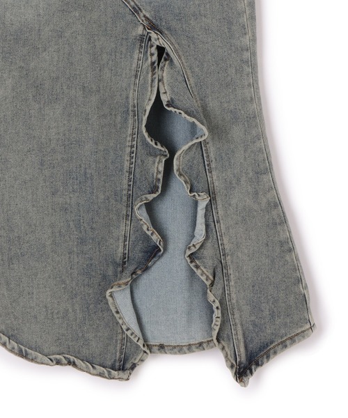 M DOLLY(エムドリー)の「slit ruffle denim skirt/スリットフリルデニムスカート(デニムスカート・レディース・グレー・M/S)」の9枚目の写真