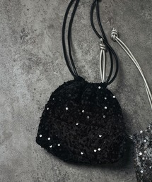 SALON adam et rope' | スパンコールベロアバッグ(ハンドバッグ)