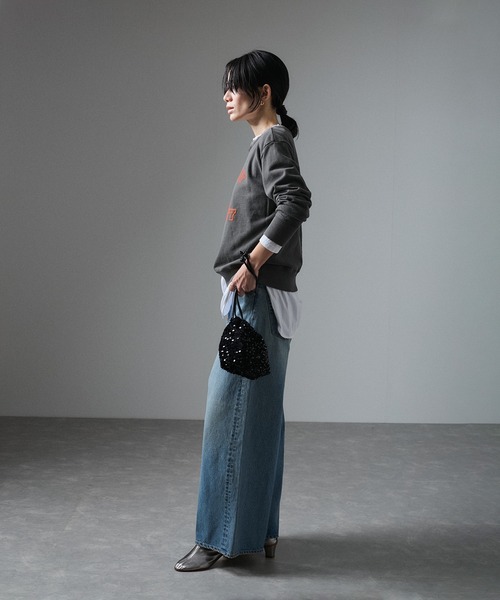 SALON adam et rope'（サロン アダム エ ロペ）の「スパンコールベロアバッグ（ハンドバッグ・レディース・ブラック/グレー・FREE）」の10枚目の写真