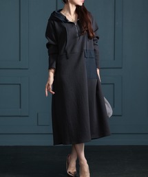 パーカー ワンピース」に該当するブルー・ネイビー/青色系のレディース