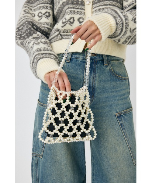 MOUSSY(マウジー)の「MIX BEADS PEARL バッグ(ハンドバッグ・レディース・オフホワイト・FREE)」の3枚目の写真
