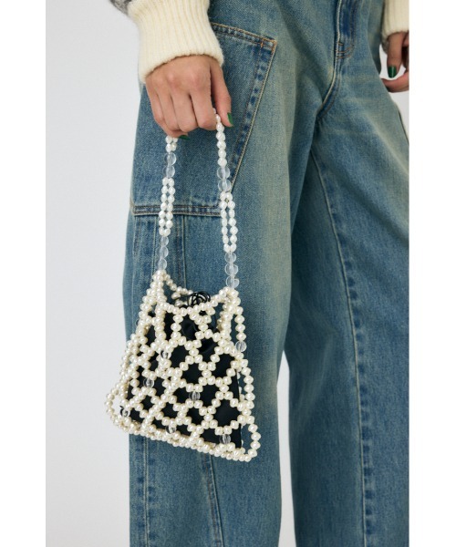 MOUSSY(マウジー)の「MIX BEADS PEARL バッグ(ハンドバッグ・レディース・オフホワイト・FREE)」の4枚目の写真