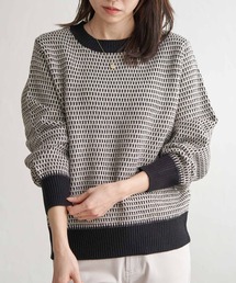 幾何ジャガードニットプルオーバー