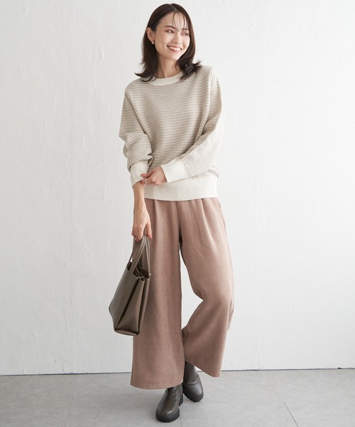 ikka（イッカ）の「幾何ジャガードニットプルオーバー（ニット/セーター・レディース・ベビーピンク/ブラック/ブルー/オフホワイト・L/M/S）」の8枚目の写真