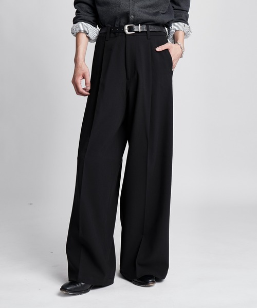 SINSS(シンス)の「Wide straight slacks / ワイドストレートスラックス(セットアップ可能)(スラックス・メンズ・ブラック/ブラウン/チャコール・MEDIUM/SMALL/LARGE/X-SMALL)」の5枚目の写真