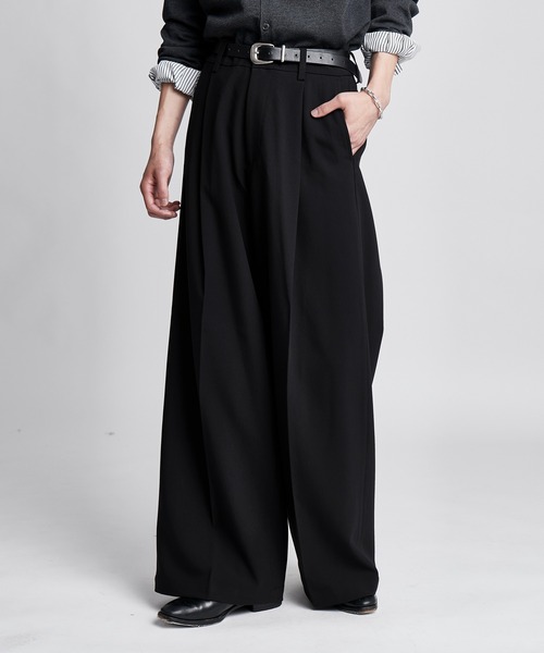 SINSS(シンス)の「Wide straight slacks / ワイドストレートスラックス(セットアップ可能)(スラックス・メンズ・ブラック/ブラウン/チャコール・MEDIUM/SMALL/LARGE/X-SMALL)」の6枚目の写真