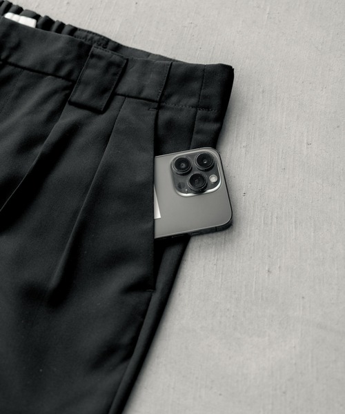 sinss ワイド ストレート スラックス（セットアップ可能） ブラック M Wide straight slacks / ワイドストレートスラックス