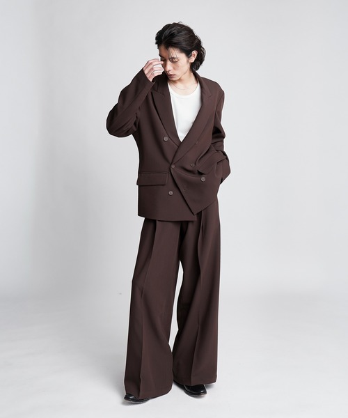 SINSS(シンス)の「Wide straight slacks / ワイドストレートスラックス(セットアップ可能)(スラックス・メンズ・ブラック/ブラウン/チャコール・MEDIUM/SMALL/LARGE/X-SMALL)」の11枚目の写真